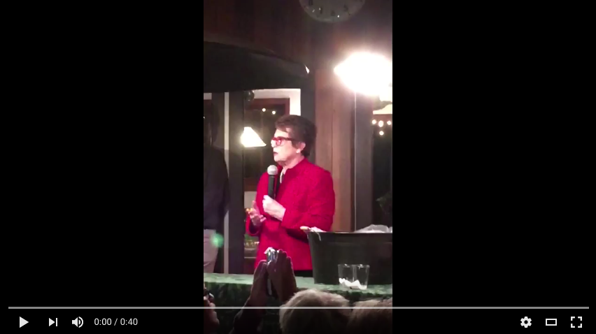 Billie Jean King rallies for Hillary and Suzanne!